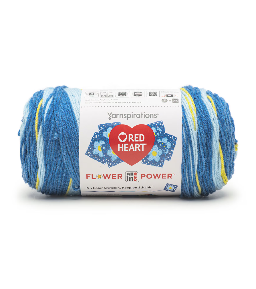 Red Heart Flower Power: Bluebelle