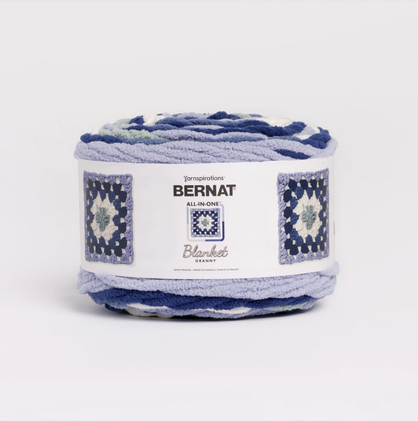 Bernat All In One Blanket Granny: Double Denim