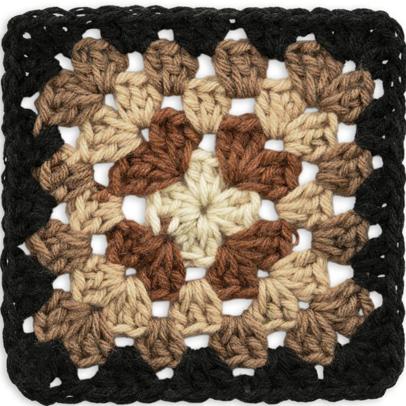 Red Heart Granny Square: Black - Espresso