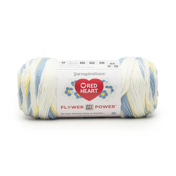 Red Heart Flower Power: Forget Me Not