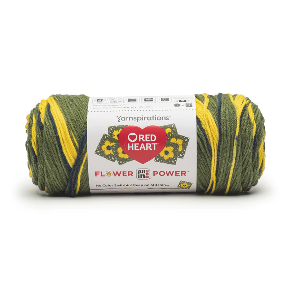 Red Heart Flower Power: Golden Rod
