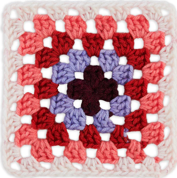 Red Heart Granny Square: Soft White - Hot Stuff
