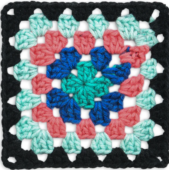 Red Heart Granny Square: Black - Pop Culture