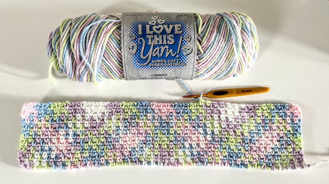 I Love This Yarn Ombre Iced Sugar Planned Pooling Swatch