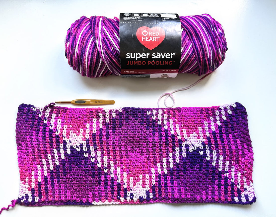 Red heart Super Saver Pooling : Berry