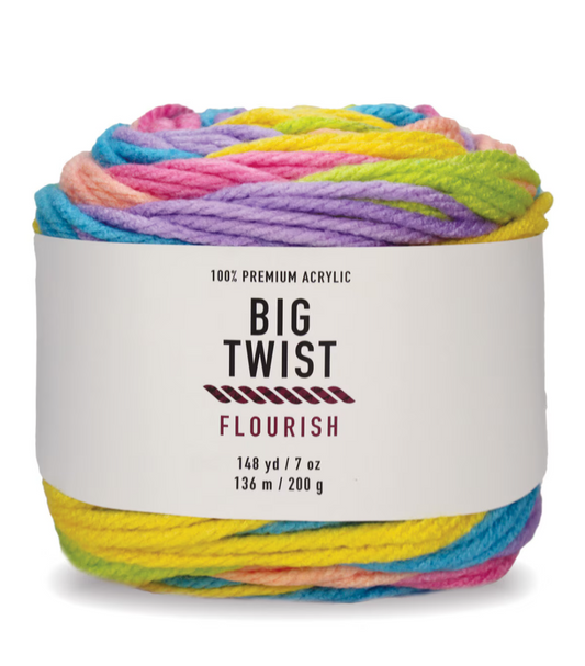 Big Twist Flourish: Bright Rainbow Stripe
