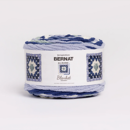 Bernat All In One Blanket Granny: Double Denim