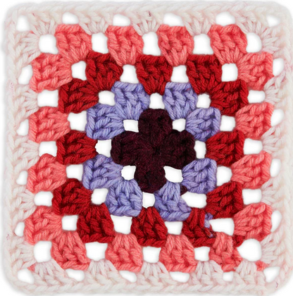 Red Heart Granny Square: Soft White - Hot Stuff