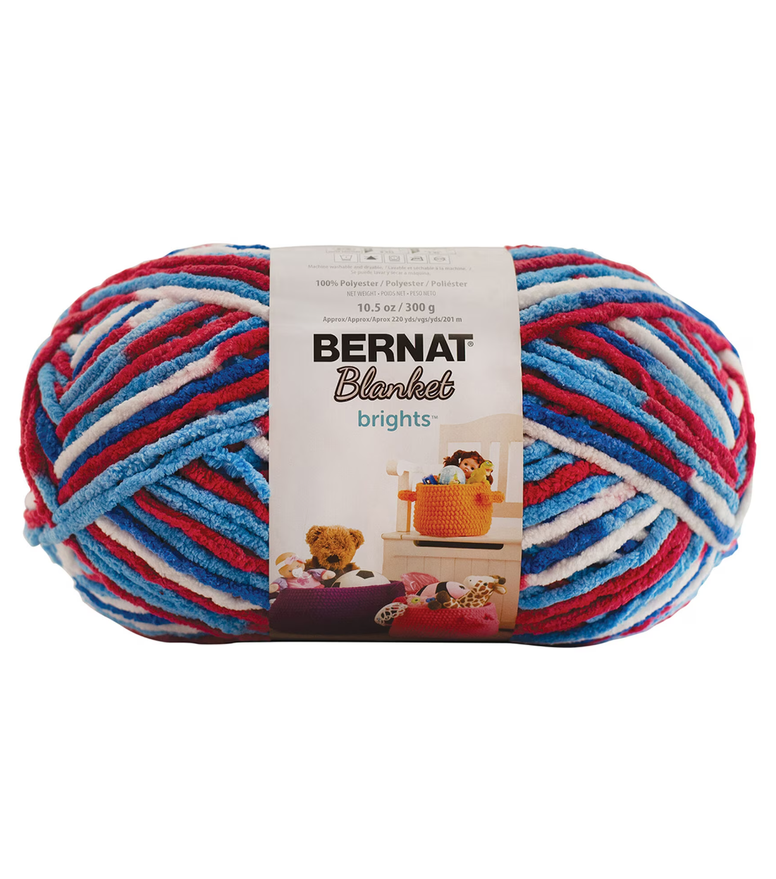 Bernat Blanket Brights: Red, White Boom