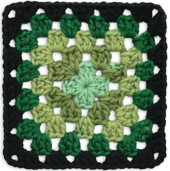 Red Heart Granny Square: Black - Verdant Vine